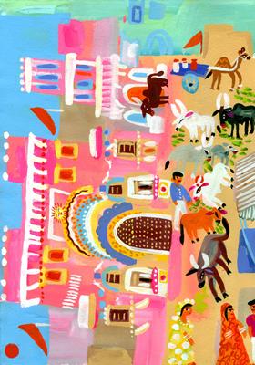 Mukundgarh: Feeding The Cows Outside The Haveli by Christopher Corr