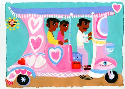 Mukundgarh: The Pink Love Auto-rickshaw by Christopher Corr