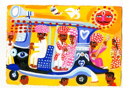 Mukundgarh: The Bride & Groom's Auto-rickshaw by Christopher Corr