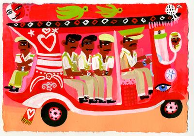 Mukundgarh: The Policemen's Auto-rickshaw by Christopher Corr