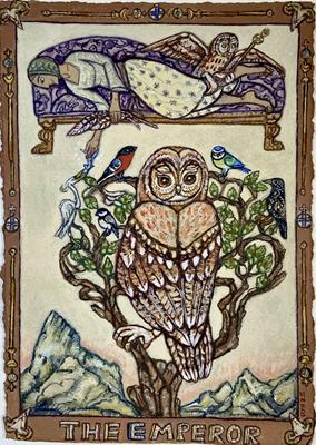 Tarot Of British Birds: The Emperor by David Hollington