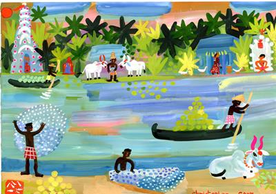 Canal Traffic In Kerala by Christopher Corr