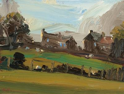 Two Houses, Morning Light by Robert Newton