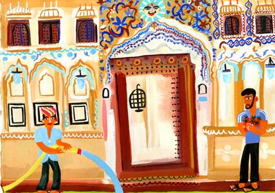 Haveli: Watering The Garden Lawn by Christopher Corr